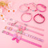 9 Pieces Pink Rhinestones Dog Collar PU Leather Girl Puppy Collars Bling Crystal Cat Dog Collar with Bow Bone Heart Flower for Pets Dogs Cats Coll...