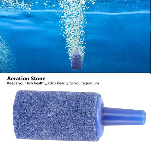 20PCS Blue Sandstone Cylinder Shape Aquarium Aeration Bubble Stone Set Air Stone Kit Fish Oxygen Pump Bubble Stones Airstones Diffuser...