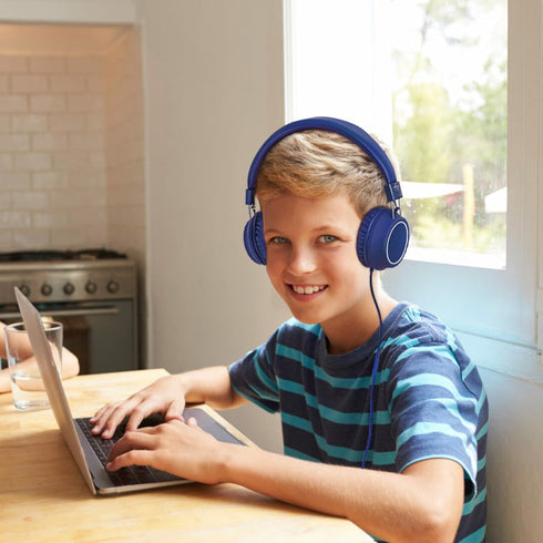 Kids Headphones Wired for School with Microphone, Lightweight Foldable Wired Headphones for School Age Kids with in-Line Control for Boys and Girl...