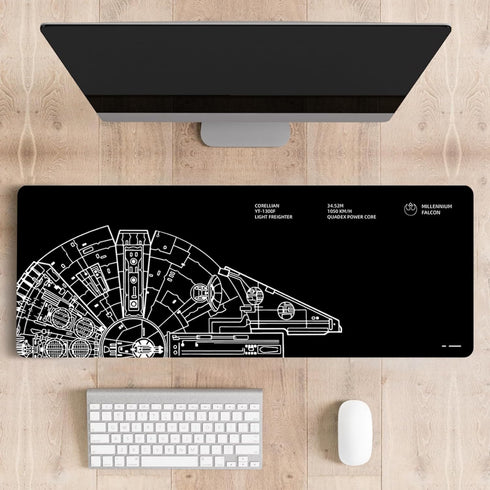 Mouse Pad Desk Mat Gaming Large Keyboard Cute Office Desktop Computer Laptop Black XXL Long Giant Big Cool Modern Design Unique for Women Girls Me...