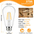 Brightever 4-Pack Vintage LED Edison Bulbs 60W Equivalent, 6W ST58 2700K Warm White Antique LED Filament Bulbs, E26 Medium Base, Clear Glass Style...