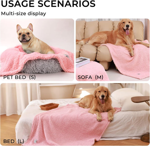 Luciphia Premium Fleece Dog Puppy Blanket Soft Pet Sherpa Calming Cat Blanket Throw for Small Medium Dog Cat(Pink,30x20 inches)...