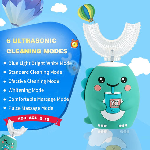 Kids Electric Toothbrushes, U Shaped Ultrasonic Toothbrush,Rechargeable Kids Toothbrush w/Smart Timer, Sonic Toothbrush K10 ?2-7y?…...