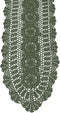 KEPSWET 100% Cotton Handmade Crochet Lace Oval Table Runner Olive Green 12x60 Inch...