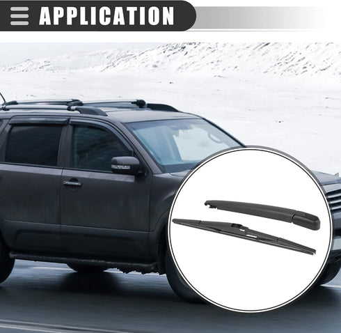 Motoforti Windshield Wiper Blade Arm Set, 14 Inch Rear Window Wiper Kit, for Kia Borrego 2009, Rubber, Black...