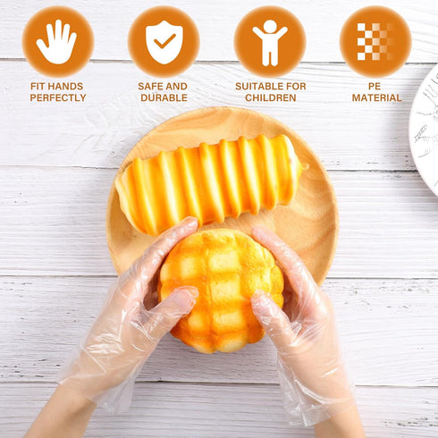 Food Prep for Transparent Pe Plastic Cooking Eating Food Safe Handling (100pcs)...