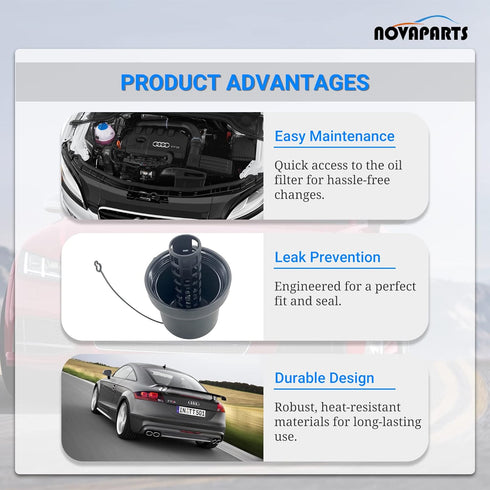 06D115408B 917-049 Engine Oil Filter Cover Cap Housing for Volkswagen VW GTI Jetta Eos Golf Passat Audi A3 A4 TT 2.0T FSI 041-0004...