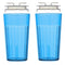 Reflo Smart Cup (Blue 2-Pack) Open Training Cup, Toddler Cup, No Suction 6oz, 360 Control-Flow, USA MADE Premium High-Impact Plastic...