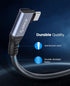 ORICO Cable Compatible with Thunderbolt 4 Right Angle 0.98FT, 40Gbps USB C to USB C Cable with 100W Charging/Display 8K@ 60Hz for MacBooks, iPad P...