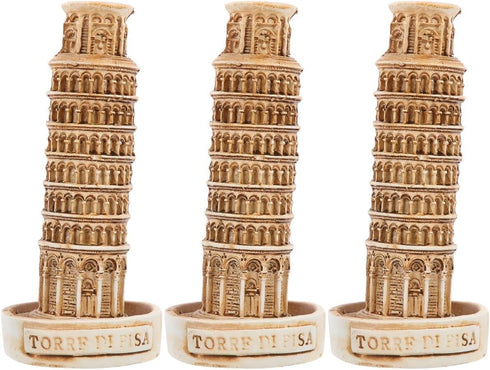 Amosfun 3pcs Leaning Tower of Pisa Model Resin Decoration Tower Collectible Figure Fish Tank Landscape Architecture Building Model Fish Tank Tower...