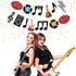 Music Themed Party Decorations Music Notes Banner 1950‘s Rock and Roll Party Decorations Retro Record Wall Hanging Garlands Guitar Cutouts for 50s...