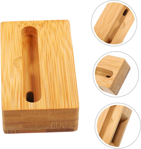 NUOBESTY Universal Phone Sound Amplifier Wooden Phone Stand Bamboo Mobile Phone Holder Phone Dock Stands Cell Phone Stand with Loudspeaker Holder...