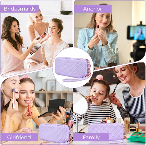 Portable Travel Makeup Bag,Soft Silicone Waterproof Toiletry Cosmetic Bag for Women,Upgrade Anti-Fall Out Zipper Closure Organizer Makeup Case -(L...