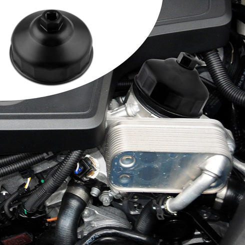 Oil Filter Wrench, Heavy Duty Oil Filter Removal Tool, Oil Filter Socket Wrench Kit, 86mm 16 Slots Oil Filter Cap Wrench Tool Compatible with VOLV...