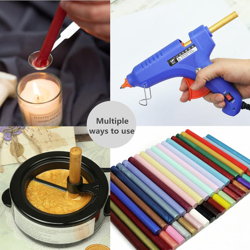 Gray Blue Wax Sealing Sticks, ONWINPOR 10pcs Glue Gun Wax Seal Sticks for Wax Seal Stamp, Melting Wax Seal Sticks for 0.43'' Glue Gun Wax Sealing ...