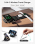 INIU 3 in 1 Charging Station for Apple Multiple Devices, 15W Magnetic Foldable Travel Charger, Wireless Charger Compatible MagSafe, iPhone 15/14/1...