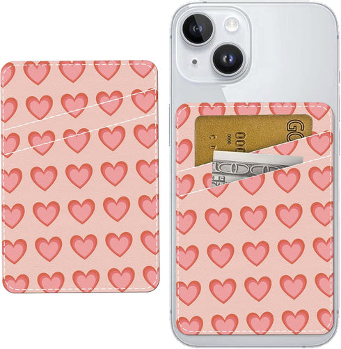 Leather Phone Card Holder, Dual Pocket Phone Wallet Adhesive Stick On, Cute Durable Credit Card Holder, Card Holder for Phone Case Compatible with...