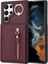 Jaorty for Samsung Galaxy S22 Ultra Phone Case with Card Holder,Galaxy S22 Ultra Case for Women with Credit ID Card Slot,360 Rotation Ring Kicksta...