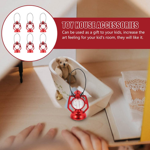 Toddmomy Mini Dollhouse Lantern 6Pcs Mini Kerosene Lamp Miniature Lantern Micro Landscape Ornament Mini Lantern for Dollhouse Accessories...