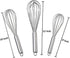 Stainless Steel Whisk, Whisk Set with Measuring Spoon and 8"+10"+12" Wire Whisk for Cooking Blending, Beating, Stirring, Baking (5 Pack Silver)...