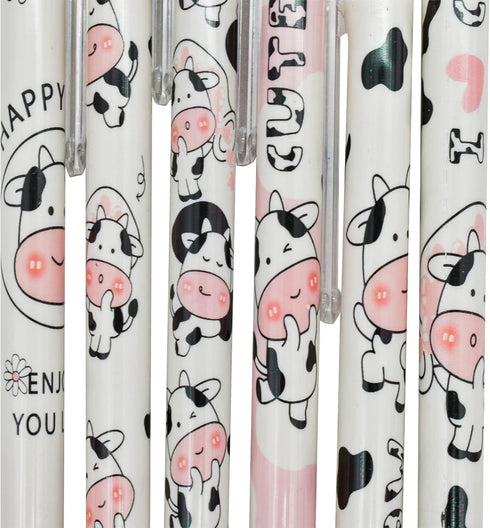 Maydahui 42PCS Cute Milk Cow Gel Pen Cartoon Animal Pens Retractable Priting Pen Black Ink for Office Stationery School Office Supply...