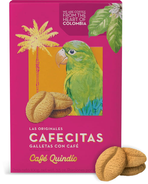 Cafe Quindio Coffee Cookies Cafecitas 3.5 oz (100g) Box - Approximately 22 Cookies...