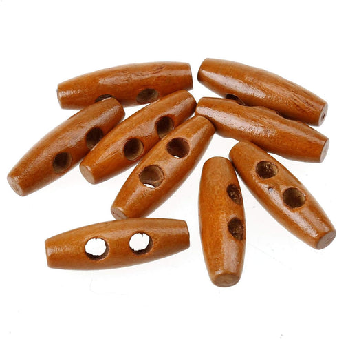 COTOWIN 24pcs Paint Wood Toggle Buttons Sewing Craft DIY Accessory,1-1/4 x 3/8 Inch (28 mm x 10 mm)...