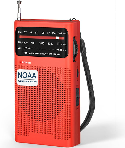 Goodes NOAA Weather Radio AM FM, Transistor Radio with Loud Speaker, Headphone Jack, 2AA Battery Operated Radio for Long Range Reception, Portable...