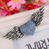 EVER FAITH Austrian Crystal Victorian Style Love Heart Angel Wing Stunning Brooch...