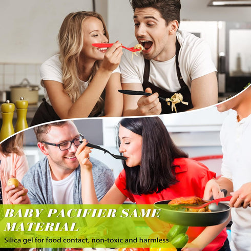 2 Pcs Silicone Flexible Fork 11.6 Inch Silicone Fork Heat Resistant Cooking Fork Large Fork Kitchen Non Stick Fork Ultimate Fork for Mix Ingredien...