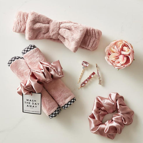 Bow Headbands for Skincare Ultra Soft Plush Luxury Spa Headband, One Size, Dusty Rose...