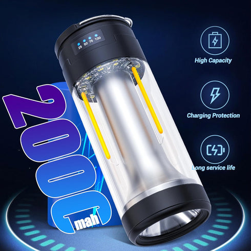 Camp Lantern Rechargeable, Camp Light Flashlight with Magnetic, Power Bank, White/Warm/Red SOS Light Mode for Emergencies, Camping, Hiking,Tent...
