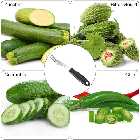 Jalapeno Corer Tool with Serrated Slice and Rubber Handle Easily Seed Remover or Slice off Vegetables tops for Efficient Cooking and Grilling...