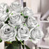 JUSTOYOU 10Pcs Artificial Roses Flowers, Realistic Blossom Roses, Real Touch Silk Rose, Single Fake Flower Long Stem Bouquets for Home Wedding Par...