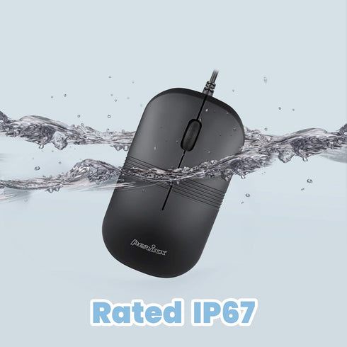 Perixx PERIMICE-503B Wired Optical Washable Mouse, Black (11419)...