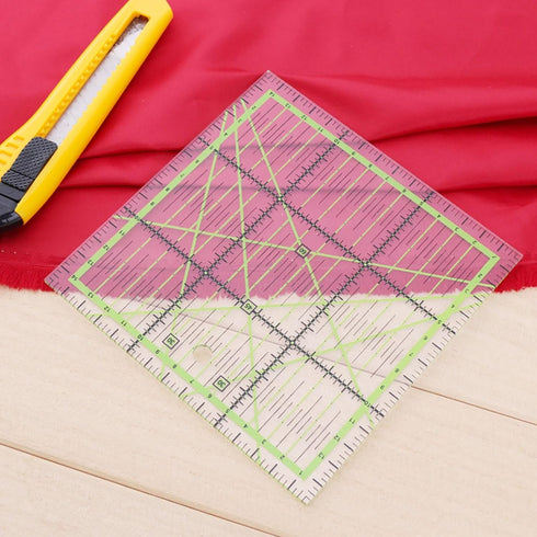 6X 6-inch Quilting Ruler Square Non-Slip Acrylic Quilting Ruler Suitable for Quilting, Sewing and DIY Craft Fabric Cutting Ruler -1PCS...