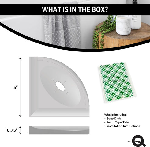 Questech 5" Soap Dish, Corner Shelf for Inside Shower, Retrofit Shower Organizer for Tiled Walls, Corner Soap Holder Bathroom Accessories, Metro F...