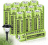 Rechargeable AA Batteries, Ni-MH Double A Solar Batteries High Capacity 1.2V Pre-Charged for Outdoor Solar Lights, String Lights, Pathway Lights (...