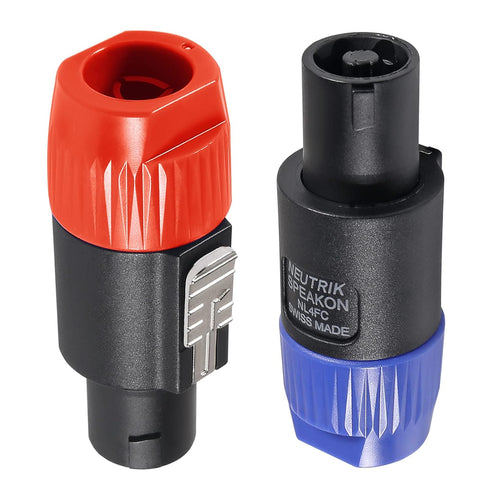4-Pole 4Pin NL4FC Connector Ohm Plug Speaker Audio Cable Plug Adapter Compatible with Neutrik Speakon NL4FC, NL4FX, NL2FC (5pcs Orange + 5pcs Blue...
