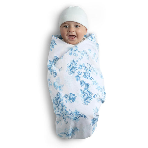 Delta Children 100% Organic Jersey Cotton Baby Receiving Blankets for Girls and Boys – 30x40 Inches - GOTS Certified (Pack of 2), Blue Botanicals...