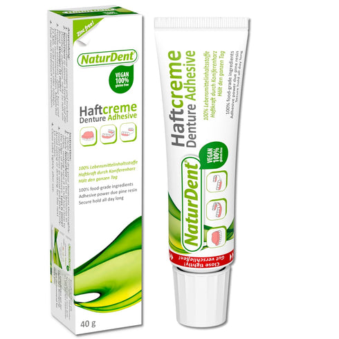 Natural Strong Denture Adhesive NaturDent holds Dentures Longer and Stronger No Zinc No Petrochemical No Paraben No Yucky Taste...