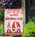 Happy Valentines Day Gnomes Garden Flag 12.5x18 Inch?Love Heart Valentine's Day Gnomes Red Buffalo Plaid Yard Flag Double Sided Anniversary Weddin...