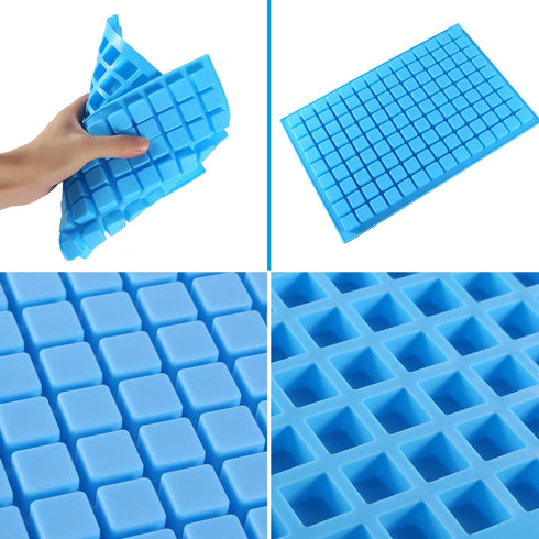 Silicone Candy Molds, 2 Pack 126-Cavity Mini Square Chocolate Molds for Gummy Jelly Truffles Pralines Caramels, Ice Cube Tray Molds...