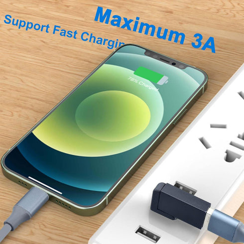 USB 3.0 90 Degree Left Right Angle USB-A Male to Female Adapter Extender Connector, USB Extension Adapter 2 Pcs for Laptops, Wall Chargers, Power ...