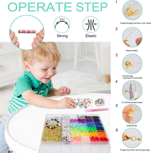 YMSDZHL 6000+PCS Clay Beads Bracelet Making Kit,24 Color DIY Flat Preppy Beads for Friendship Jewelry Making,Polymer Heishi Beads with Charms Gift...
