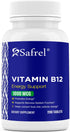 Safrel Vitamin B12, Supports Energy Metabolism, Tablets, 1000mcg, 200 Ct, Provides Energy, Metabolism and Nervous System Health Support | Vegan, G...