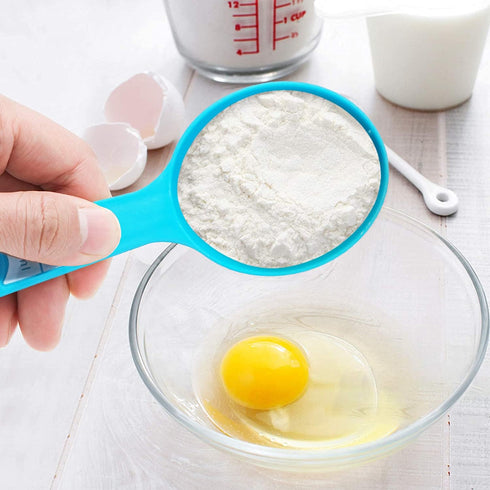 12 Piece Measuring Cups and Spoons Set, Colored Kitchen Measure Tools, Durable Nesting Cups and Spoons for Dry and Liquid, Dishwasher Safe...