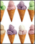 Posterizer 1 pcs-colorful pastel ice cream cones minimal poster 2-Kitchen & Bar Art-Gift for Men Women Teens- Art for Cafe, Restaurant, Coffee Bar...