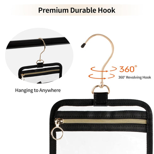 CUBETASTIC Clear Toiletry Bag, Transparent Travel Makeup Bag Small Hanging Travel Bag Portable Cute Cosmetic Organizer Waterproof Make Up Case......