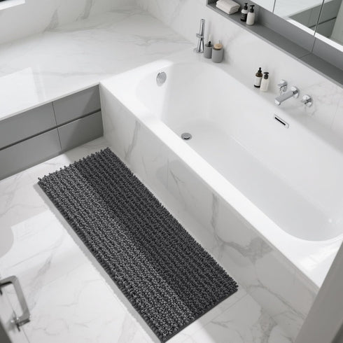 Yimobra Bathroom Runner Rug 55x24 Inch - Extra Long Non Slip Chenille Bath Mat, Soft & Absorbent, Machine Washable Shaggy Hallway Carpet for Vanit...
